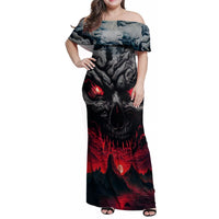 Time To Unleash Alittle Hell!! Family Matching Off Shoulder Maxi Dress and Hawaiian Shirt - Wonder Print Shop