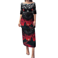 Time To Unleash Alittle Hell!! Family Matching Puletasi Dress and Hawaiian Shirt - Wonder Print Shop