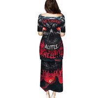 Time To Unleash Alittle Hell!! Family Matching Puletasi Dress and Hawaiian Shirt - Wonder Print Shop