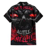 Time To Unleash Alittle Hell!! Family Matching Short Sleeve Bodycon Dress and Hawaiian Shirt - Wonder Print Shop