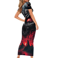 Time To Unleash Alittle Hell!! Family Matching Short Sleeve Bodycon Dress and Hawaiian Shirt - Wonder Print Shop