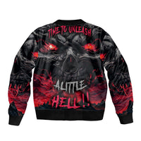 Time To Unleash Alittle Hell!! Sleeve Zip Bomber Jacket - Wonder Print Shop