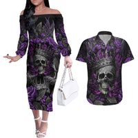I am a Haunt Mess Couples Matching Off The Shoulder Long Sleeve Dress and Hawaiian Shirt - Wonder Print Shop