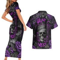 I am a Haunt Mess Couples Matching Short Sleeve Bodycon Dress and Hawaiian Shirt - Wonder Print Shop