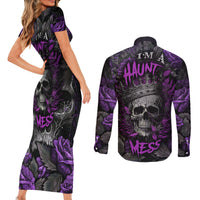 I am a Haunt Mess Couples Matching Short Sleeve Bodycon Dress and Long Sleeve Button Shirts - Wonder Print Shop