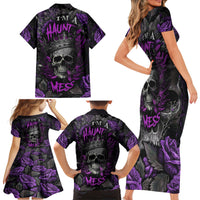 I am a Haunt Mess Family Matching Short Sleeve Bodycon Dress and Hawaiian Shirt - Wonder Print Shop