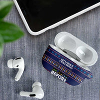 Crazy Cat Lover AirPods Case with Black Cats and Funny Quote in Blue Holiday Knit Pattern Design - Wonder Print Shop