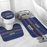Crazy Cat Lover Bathroom Set with Black Cats and Funny Quote in Blue Holiday Knit Pattern Design - Wonder Print Shop