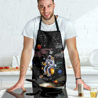 Funny Astronaut Fishing In Space Christmas Apron Xmas Holiday Patterns - Wonder Print Shop