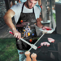 Funny Astronaut Fishing In Space Christmas Apron Xmas Holiday Patterns - Wonder Print Shop