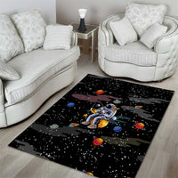 Funny Astronaut Fishing In Space Christmas Area Rug Xmas Holiday Patterns - Wonder Print Shop