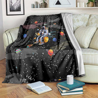 Funny Astronaut Fishing In Space Christmas Blanket Xmas Holiday Patterns - Wonder Print Shop