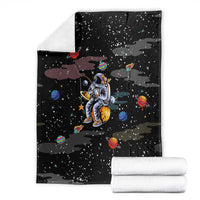 Funny Astronaut Fishing In Space Christmas Blanket Xmas Holiday Patterns - Wonder Print Shop