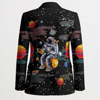 Funny Astronaut Fishing In Space Christmas Blazer Xmas Holiday Patterns - Wonder Print Shop