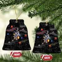 Funny Astronaut Fishing In Space Christmas Ceramic Ornament Xmas Holiday Patterns - Wonder Print Shop