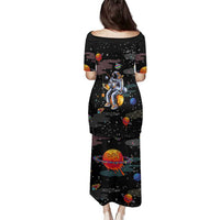 Funny Astronaut Fishing In Space Christmas Family Matching Puletasi and Hawaiian Shirt Xmas Holiday Patterns - Wonder Print Shop