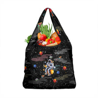 Funny Astronaut Fishing In Space Christmas Grocery Bag Xmas Holiday Patterns - Wonder Print Shop