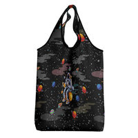 Funny Astronaut Fishing In Space Christmas Grocery Bag Xmas Holiday Patterns - Wonder Print Shop