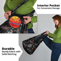 Funny Astronaut Fishing In Space Christmas Grocery Bag Xmas Holiday Patterns - Wonder Print Shop