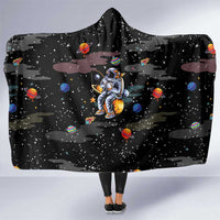 Funny Astronaut Fishing In Space Christmas Hooded Blanket Xmas Holiday Patterns - Wonder Print Shop