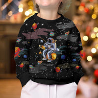 Funny Astronaut Fishing In Space Christmas Kid Ugly Christmas Sweater Xmas Holiday Patterns - Wonder Print Shop
