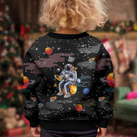 Funny Astronaut Fishing In Space Christmas Kid Ugly Christmas Sweater Xmas Holiday Patterns - Wonder Print Shop