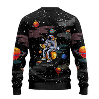 Funny Astronaut Fishing In Space Christmas Ugly Christmas Sweater Xmas Holiday Patterns - Wonder Print Shop