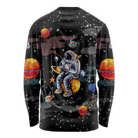 Funny Astronaut Fishing In Space Christmas Long Sleeve Shirt Xmas Holiday Patterns - Wonder Print Shop