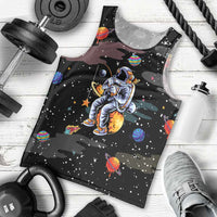 Funny Astronaut Fishing In Space Christmas Men Tank Top Xmas Holiday Patterns - Wonder Print Shop