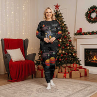 Funny Astronaut Fishing In Space Christmas Pajama Set Xmas Holiday Patterns - Wonder Print Shop