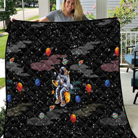 Funny Astronaut Fishing In Space Christmas Quilt Xmas Holiday Patterns - Wonder Print Shop