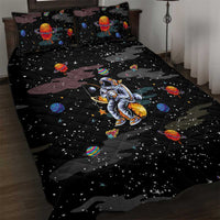 Funny Astronaut Fishing In Space Christmas Quilt Bed Set Xmas Holiday Patterns - Wonder Print Shop