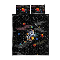 Funny Astronaut Fishing In Space Christmas Quilt Bed Set Xmas Holiday Patterns - Wonder Print Shop