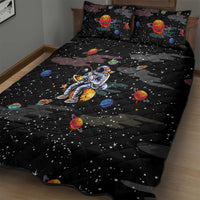 Funny Astronaut Fishing In Space Christmas Quilt Bed Set Xmas Holiday Patterns - Wonder Print Shop