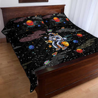 Funny Astronaut Fishing In Space Christmas Quilt Bed Set Xmas Holiday Patterns - Wonder Print Shop