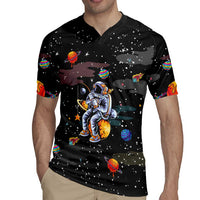 Funny Astronaut Fishing In Space Christmas Rugby Jersey Xmas Holiday Patterns - Wonder Print Shop