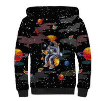 Funny Astronaut Fishing In Space Christmas Sherpa Hoodie Xmas Holiday Patterns - Wonder Print Shop