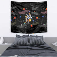 Funny Astronaut Fishing In Space Christmas Tapestry Xmas Holiday Patterns - Wonder Print Shop
