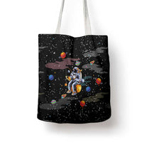 Funny Astronaut Fishing In Space Christmas Tote Bag Xmas Holiday Patterns - Wonder Print Shop
