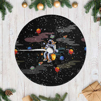 Funny Astronaut Fishing In Space Christmas Tree Skirt Xmas Holiday Patterns - Wonder Print Shop