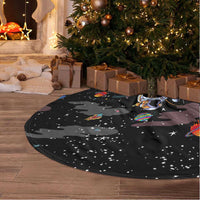 Funny Astronaut Fishing In Space Christmas Tree Skirt Xmas Holiday Patterns - Wonder Print Shop