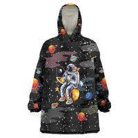 Funny Astronaut Fishing In Space Christmas Wearable Blanket Hoodie Xmas Holiday Patterns - Wonder Print Shop