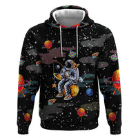 Funny Astronaut Fishing In Space Christmas Zip Hoodie Xmas Holiday Patterns - Wonder Print Shop
