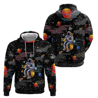 Funny Astronaut Fishing In Space Christmas Zip Hoodie Xmas Holiday Patterns - Wonder Print Shop