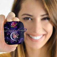 Funny Astronauts Sit On Flamingo Christmas AirPods Case Xmas Holiday Patterns - Wonder Print Shop