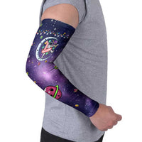 Funny Astronauts Sit On Flamingo Christmas Arm Sleeves Xmas Holiday Patterns - Wonder Print Shop