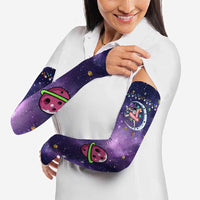 Funny Astronauts Sit On Flamingo Christmas Arm Sleeves Xmas Holiday Patterns - Wonder Print Shop