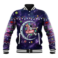 Funny Astronauts Sit On Flamingo Christmas Baseball Jacket Xmas Holiday Patterns - Wonder Print Shop