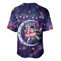Funny Astronauts Sit On Flamingo Christmas Baseball Jersey Xmas Holiday Patterns - Wonder Print Shop