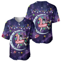 Funny Astronauts Sit On Flamingo Christmas Baseball Jersey Xmas Holiday Patterns - Wonder Print Shop